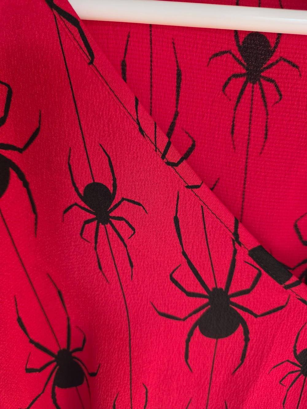 Rare Express Red Blouse with Black Spider Print - Picture 3 of 4